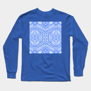 Blue Hexagon Geometry Long Sleeve T-Shirt